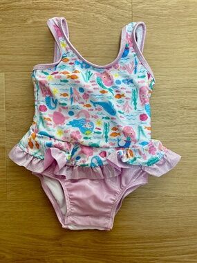 Flap Happy Mermaid Ruffle Swimsuit 6M UPF 50+ Baby Girl Beach Swimwear